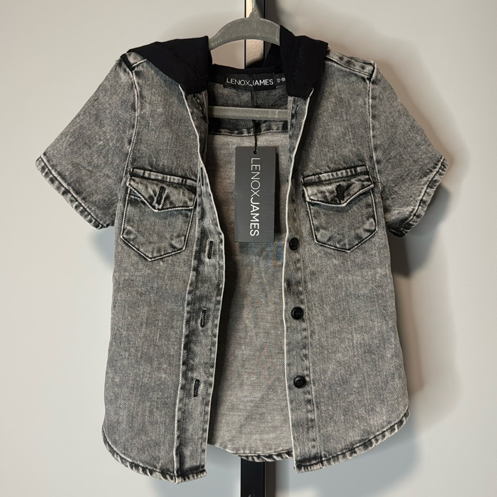 Lenox James Hooded Button Down Top Boys 12-18 Months New NWT